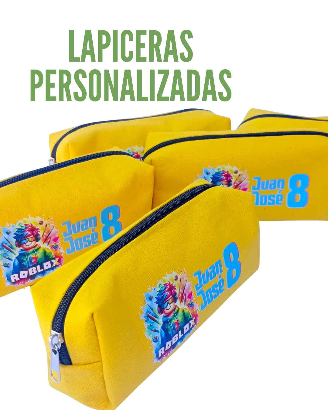 Lapiceras personalizadas en lona amarilla para obsequios escolares